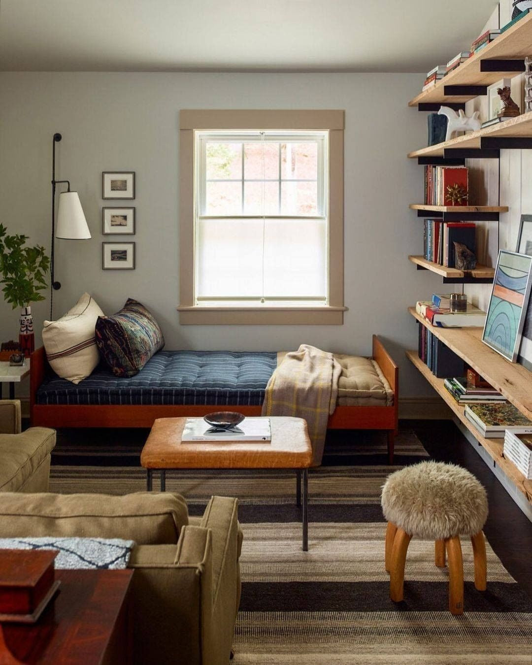 14. Layered Neutrals with Mid-Century Details - small room office ideas