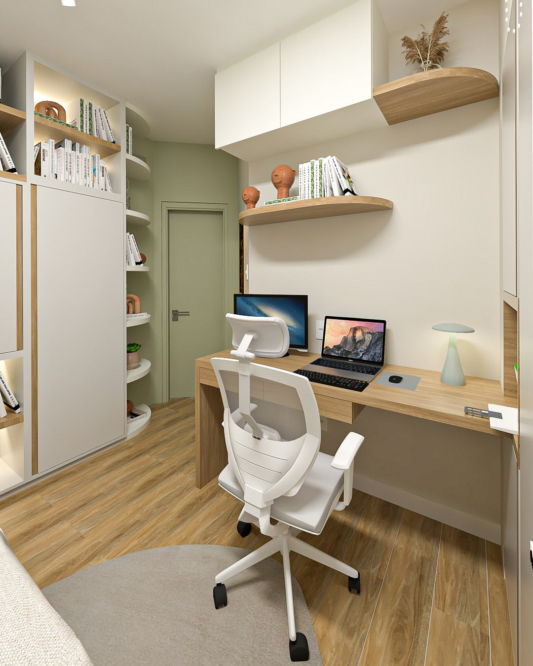 2. Light Minimal Workspace with Scandinavian Touch - small room office ideas