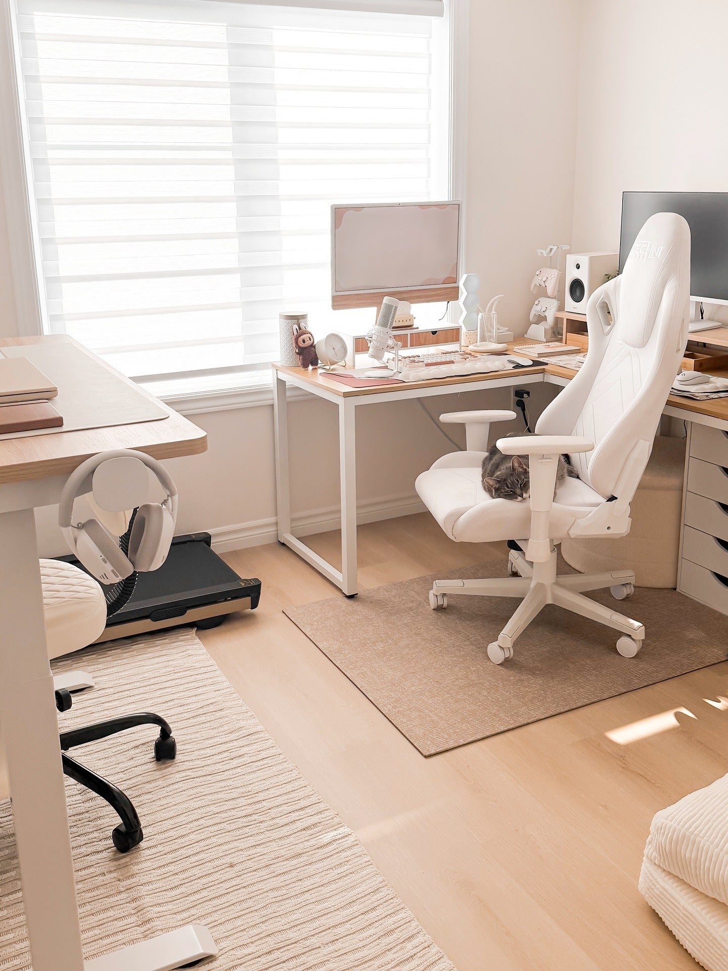 3. Soft Neutrals with a Cozy Tech Setup - small room office ideas