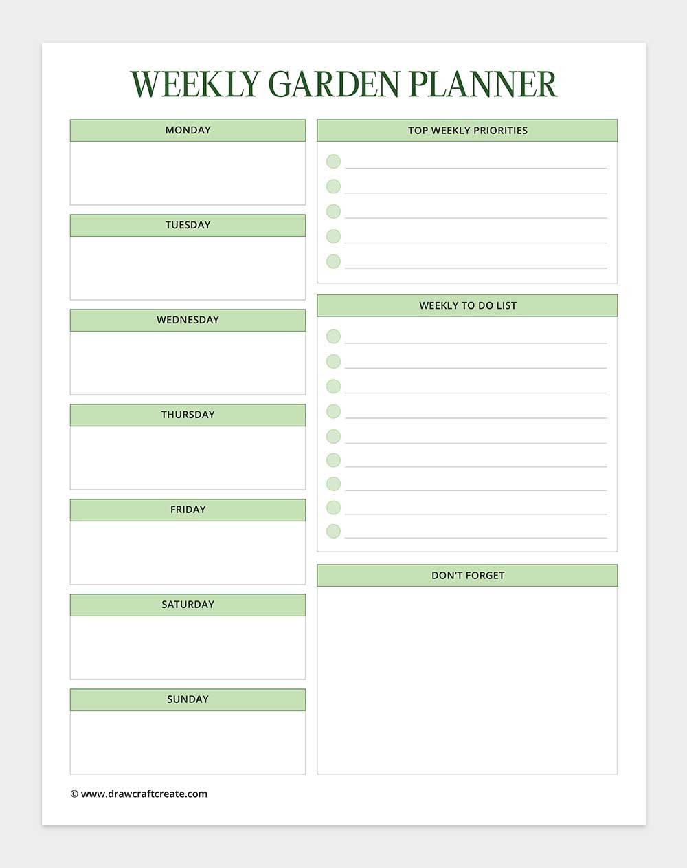 weekly garden planner