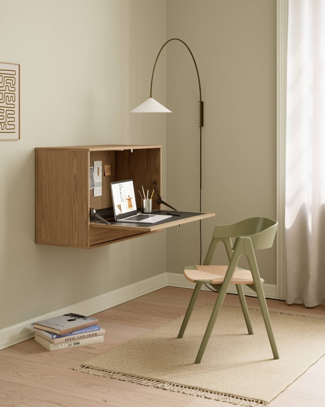 5. Wall-Mounted Compact Workspace - small room office ideas