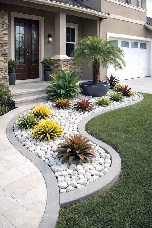 6. Curved Serenity: The Beauty of Flowing Garden Borders