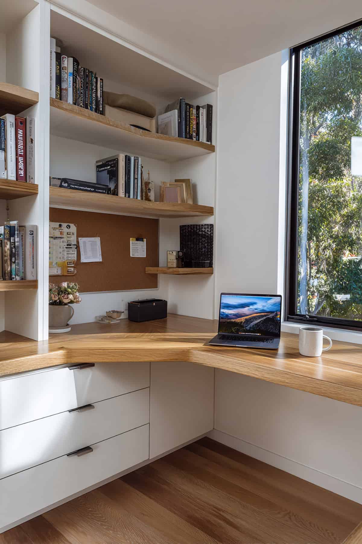 Corner Shelf Desk Combo