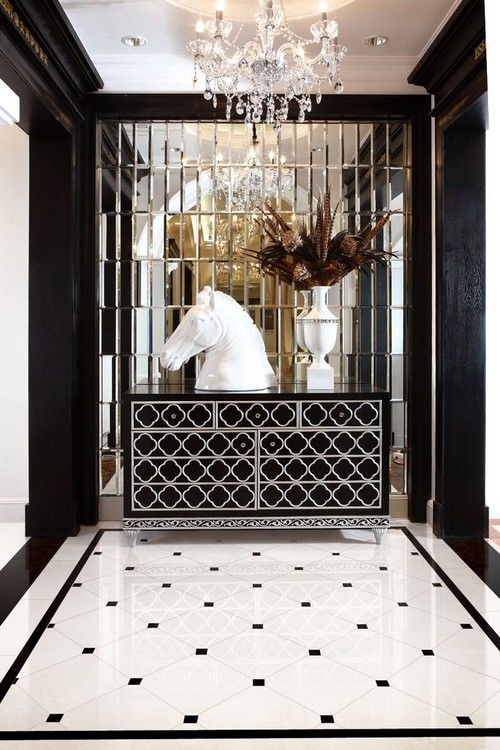 Luxury entrance wall mirror decor
