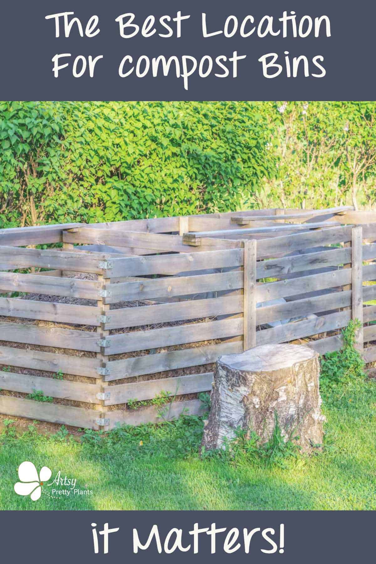 Test says "the best location for compost bins" and "it matters", Compost bins located in an ideal lo