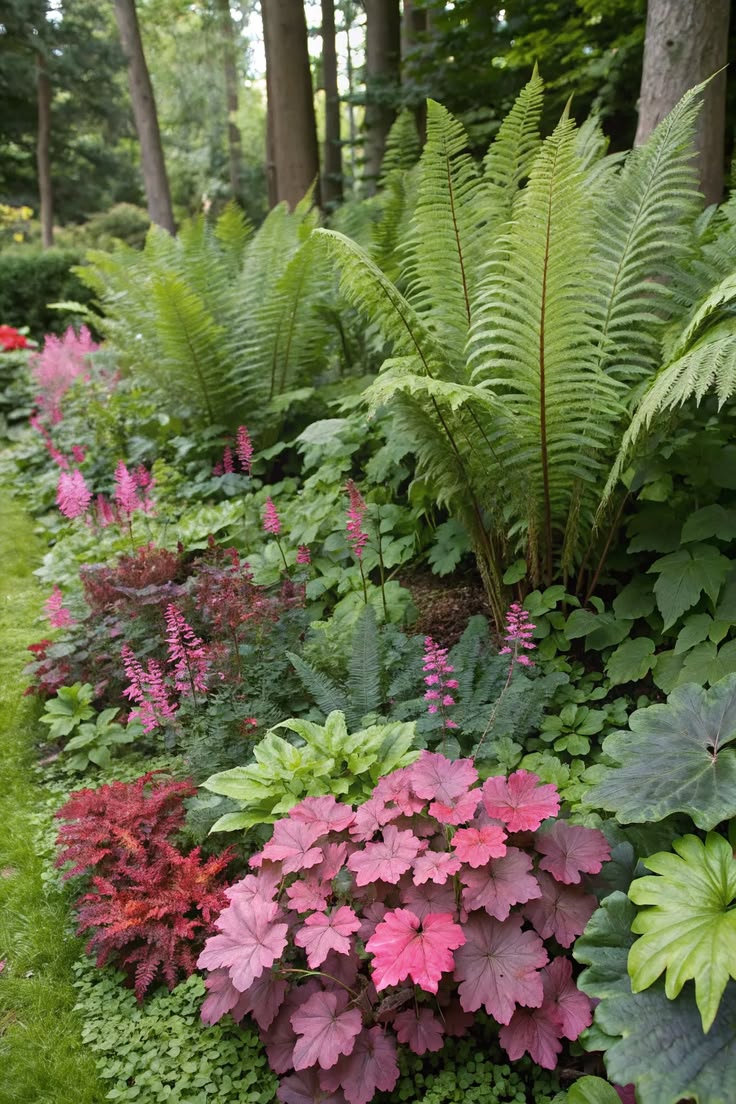 6. "Lush Elegance: A Tapestry of Ferns and Foliage in the Shade"