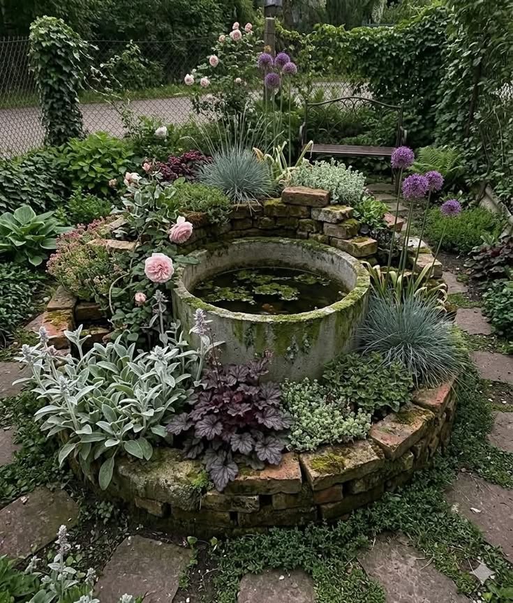 3. "Rustic Charm: A Brick-Lined Oasis in a Shade Garden"