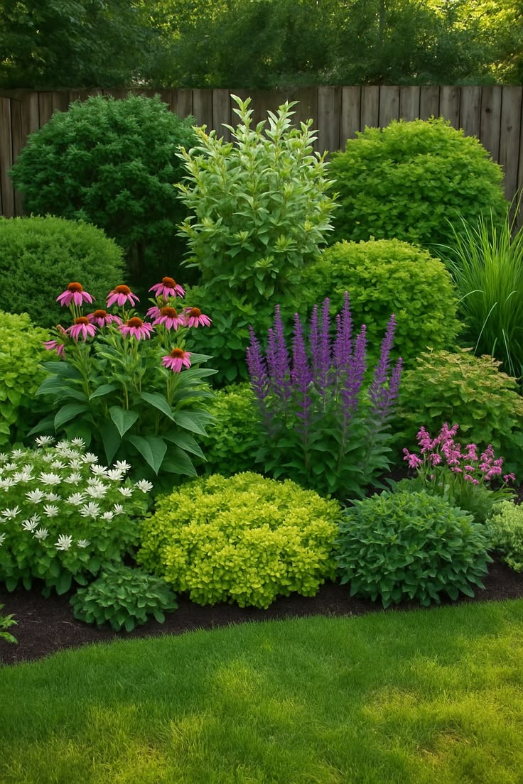 13. Vibrant Layers of Green and Blooming Accents