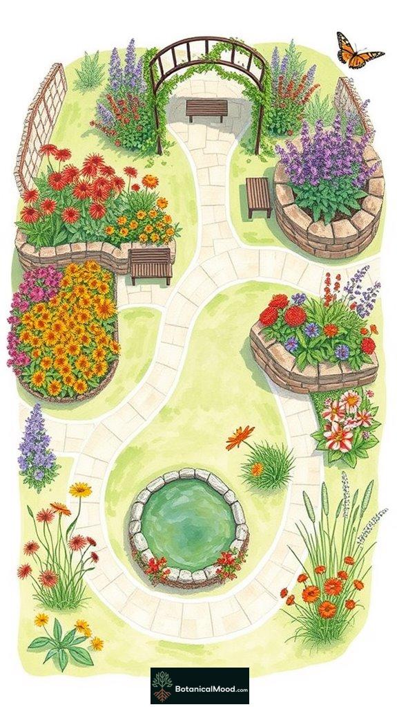 colorful butterfly garden layouts