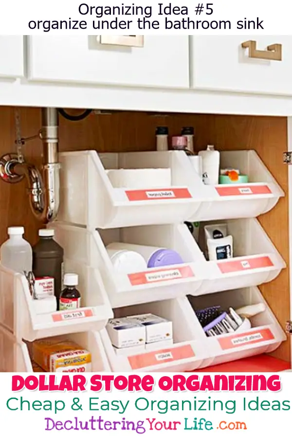 Dollar Store Organizing - Bathroom Organization Ideas On A Budget - Bathroom Organization Hacks & Cheap DIY Bathroom Sto