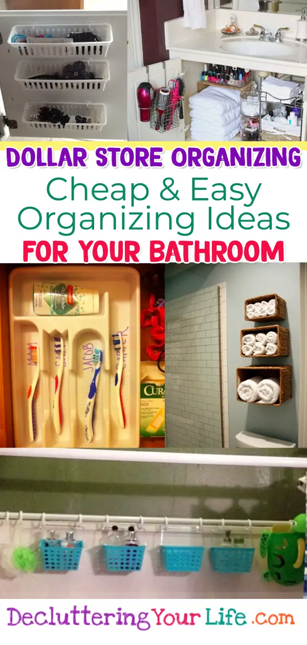 Dollar Store Organizing - Bathroom Organization Ideas On A Budget - Bathroom Organization Hacks & Cheap DIY Bathroom Sto