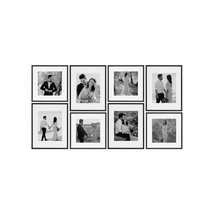 set o black wall picture frames