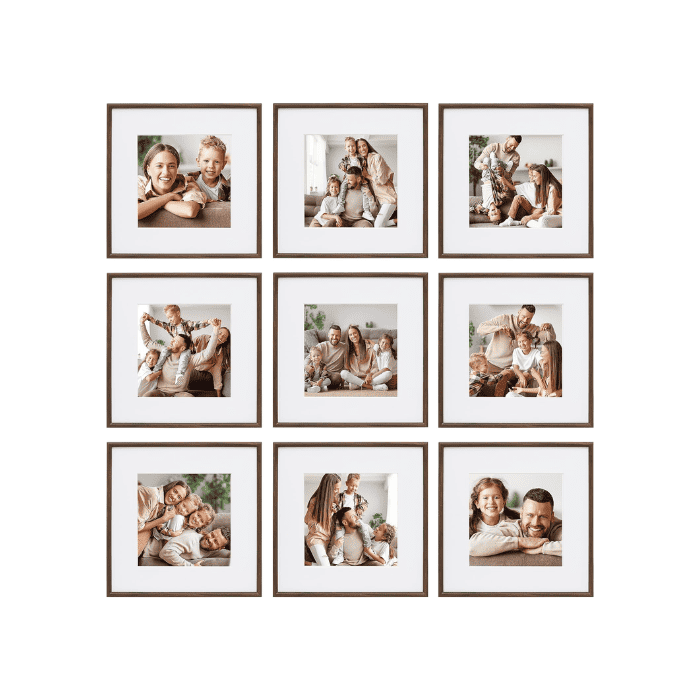 symmetrical photo wall gallery