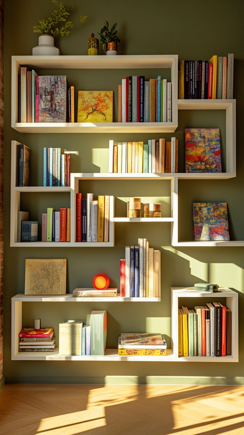 modern built in bookshelves 19