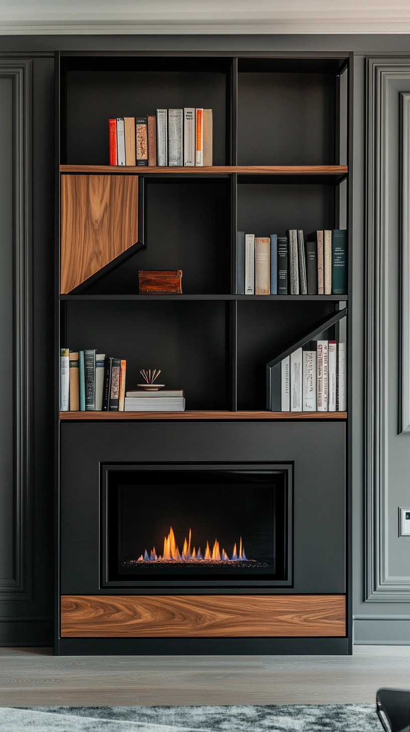 modern built in bookshelves 8