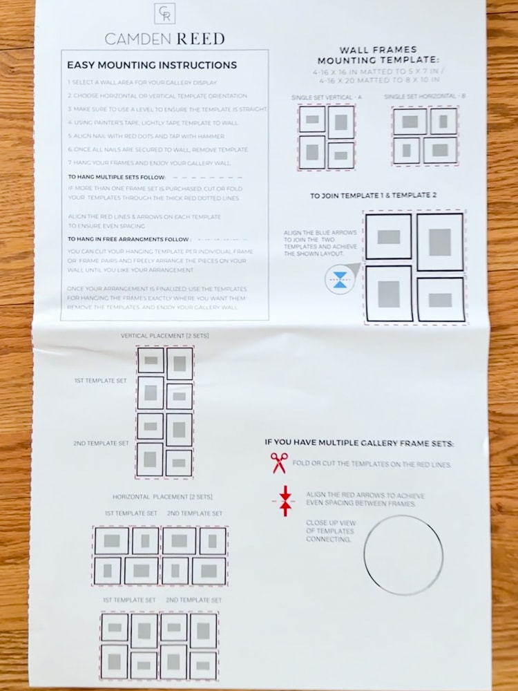 diagram showing different gallery layouts