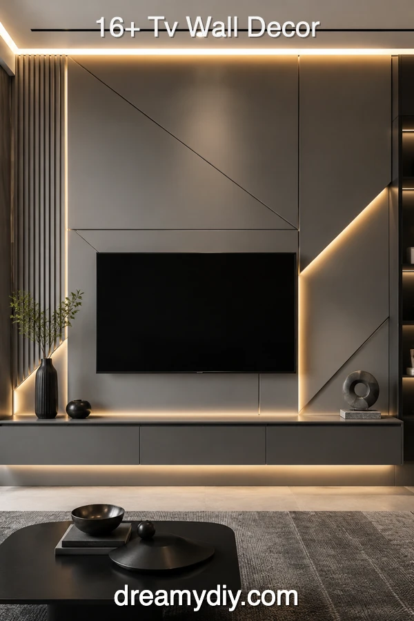 16+ Tv Wall Decor Ideas That Make Your Living Room Feel Styled 11